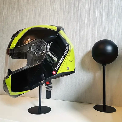 Household Multi-Helmet Wall-Mounted Rack | Motosiklet dəbilqə rəfləri - black-floor-standing-double-pack