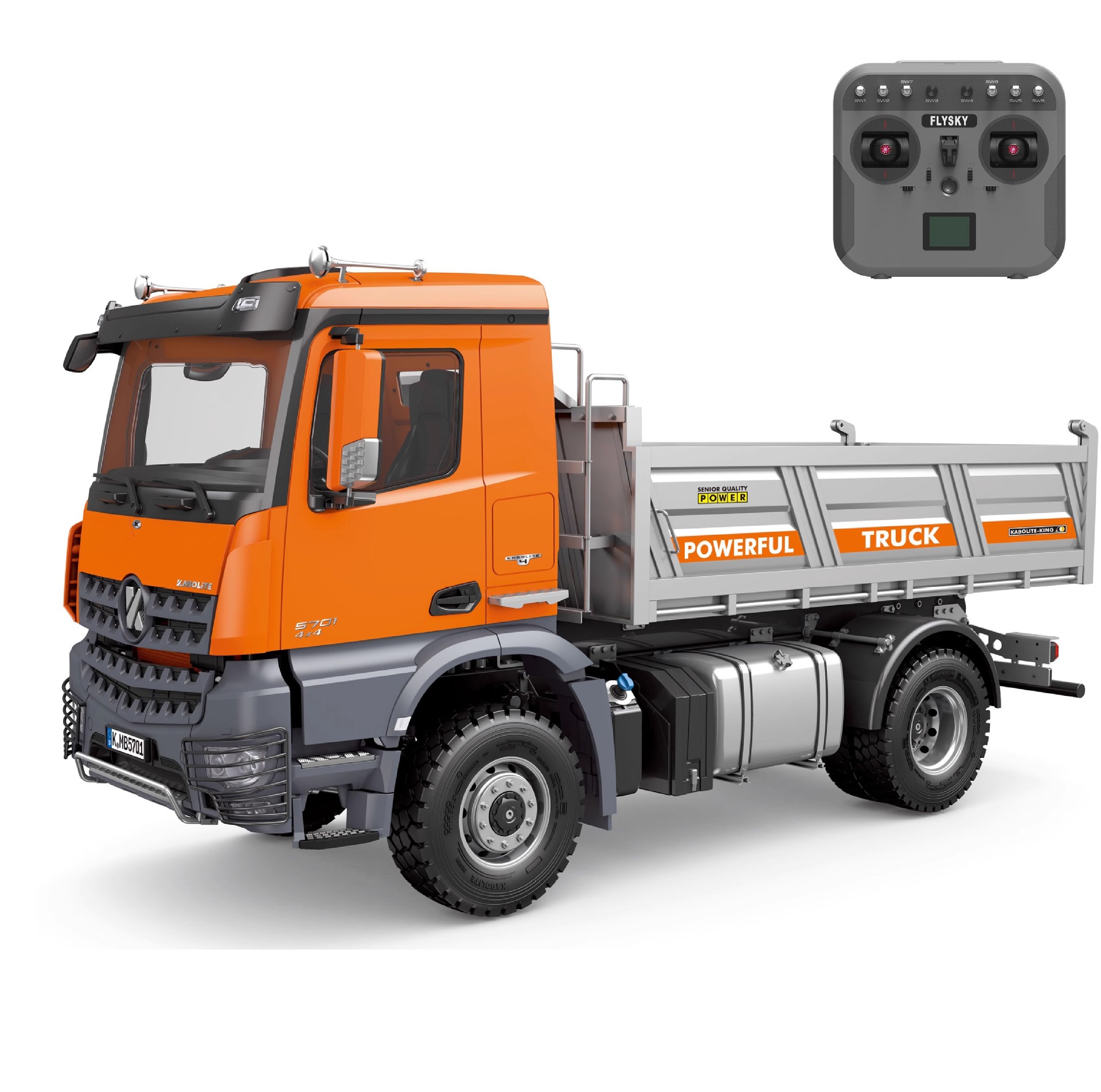 KABOLITE 1/14遥控模型自卸泥头车工程车4x4 K5701 RC Hydraulic