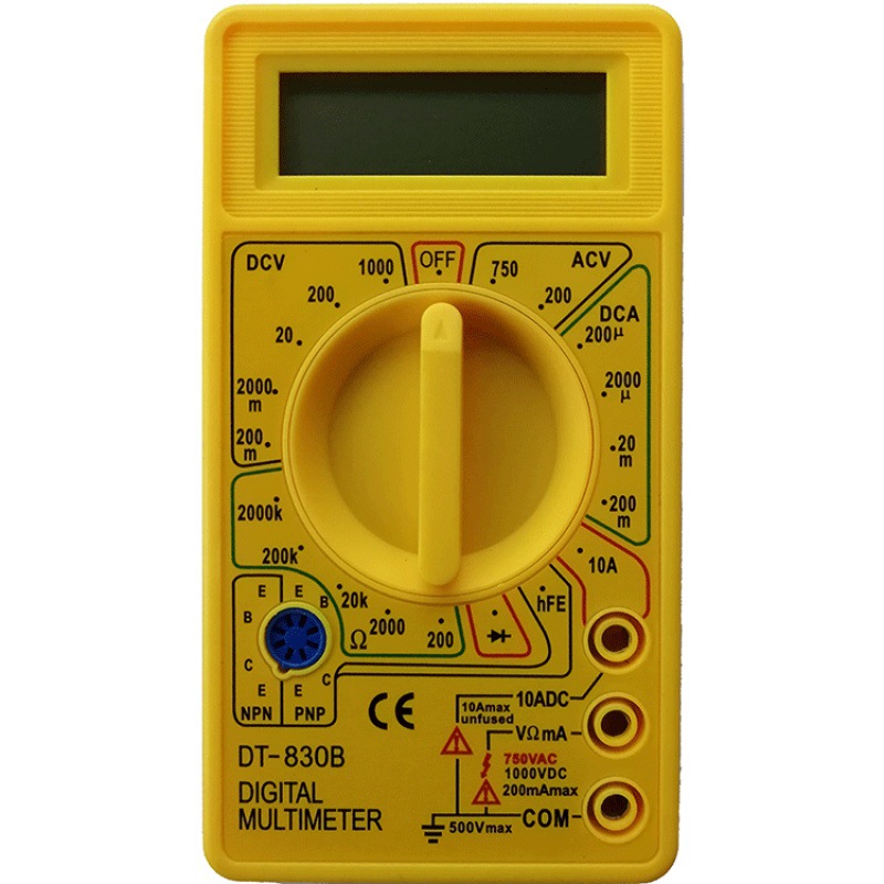 数字万用表多功能厂家批发现货 DT830B黄色数字万用表品质保证