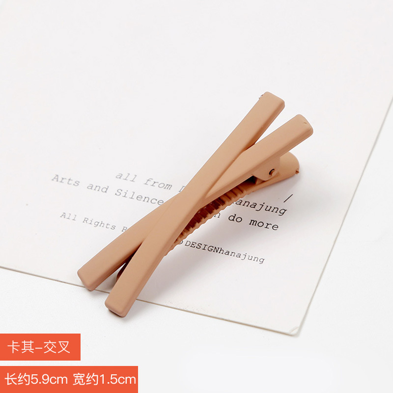 INS Internet celebridad simple horquilla esmerilada cruzada Corea del Sur clip lateral de color flequillos clip chica todo partido horquilla accesorios para el cabello