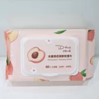 Aidi Small Shop Медовый персик увлажняющие очищающие салфетки 60 штук Нежный портативный съемный очищающий хлопковый Макияж для лица