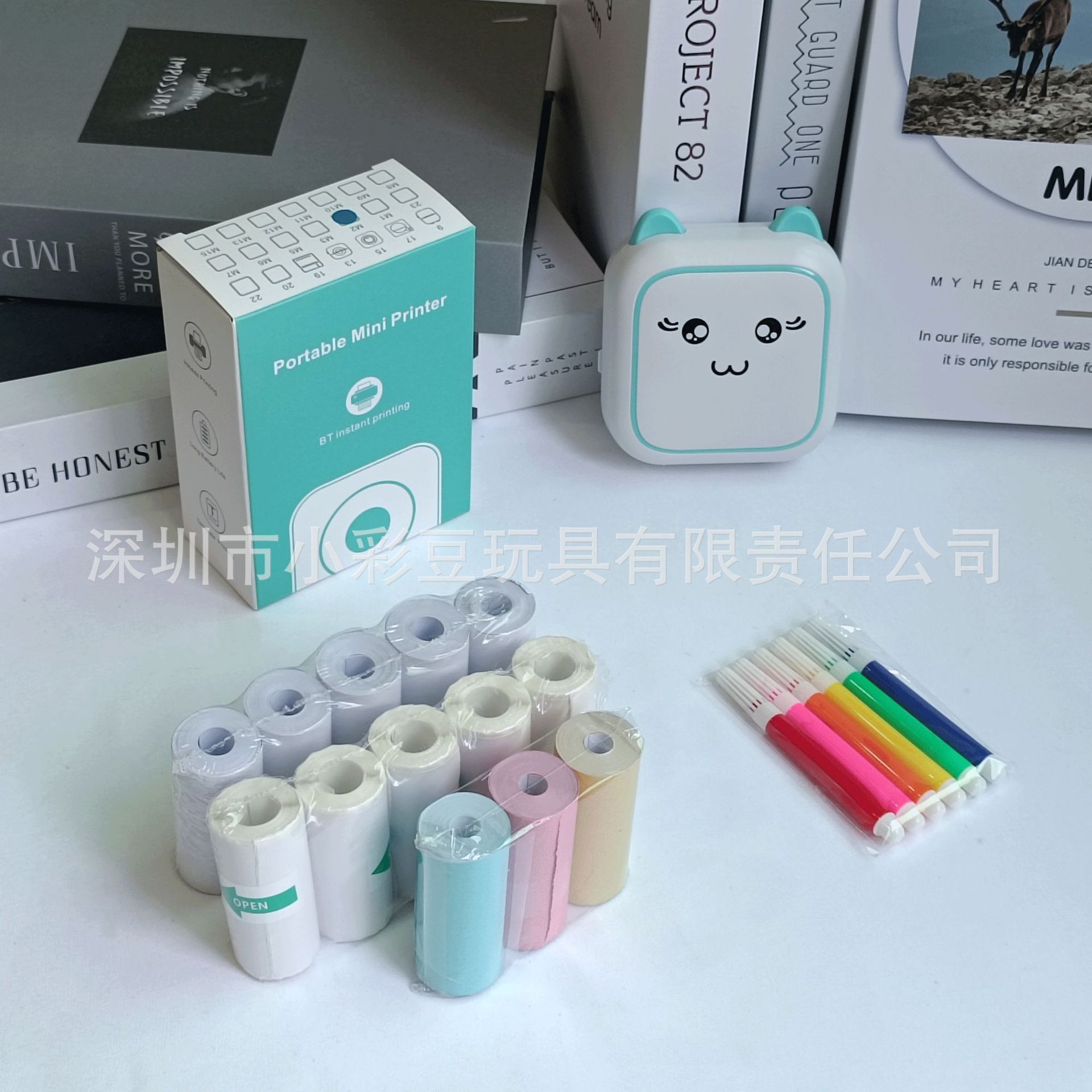 M5 파란색 + 감열지 5개 + 접착지 5개 + 색지 3개 + 색펜