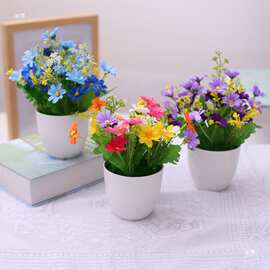 【含盆】花摆件客厅摆设塑料花假花小盆栽室内装饰花干花套装