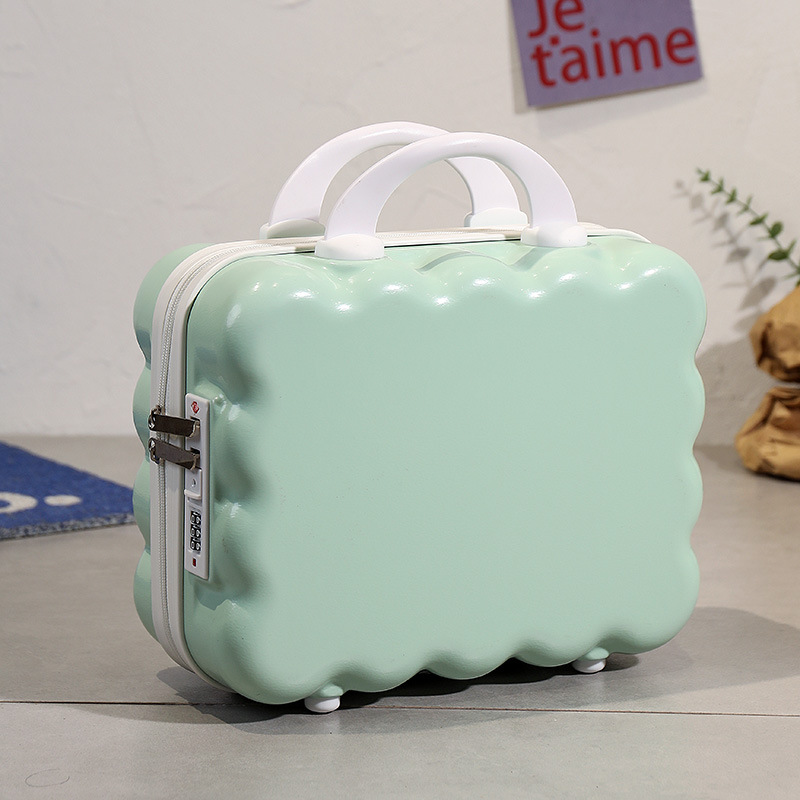 Nueva maleta cosmética japonesa y coreana, maleta de 14 pulgadas, maleta con contraseña, mini maleta pequeña, recuerdos festivos transfronterizos
