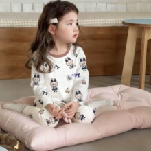 女童纯棉春秋内衣套装宝宝类薄款秋衣秋裤睡衣家居服小女孩线衣