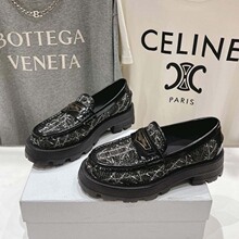 广州原标专柜品质欧美大牌真皮英伦风小皮鞋厚底一脚蹬乐福鞋女