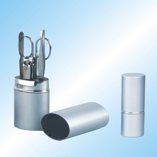 Kit de cortador de uñas portátil de aluminio con cortador de uñas inclinado herramienta de cuidado de belleza pinza de uñas conjunto de tijeras de uñas