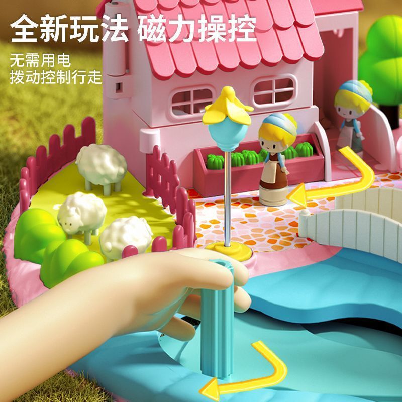 女の子のままごとのおもちゃの磁気王女の城の親子の益智3爆発の子供のおもちゃの誕生日のプレゼント|undefined