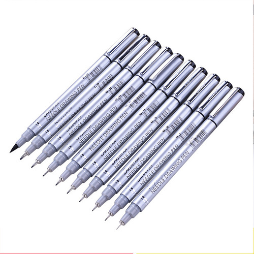 Xiupu MS-807A silver waterproof ultra-fine needle pen comic drawing hook pen set