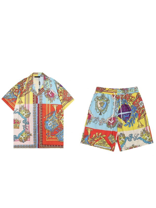 外国貿易卸売り男性シャツ夏潮牌范家古家満身アルファベットプリント半袖tシャツ2点セット|undefined