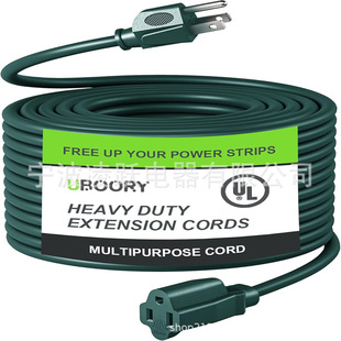 Outdoor Extension Cord Waterproof Green 14/3 Sjtw ,Flexible 100% Copper 3 Prong Extension Cord