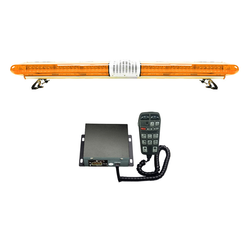 High-power LED long-row warning light 1.7m yellow light strobe light 2000H+speaker+siren JH9200R9