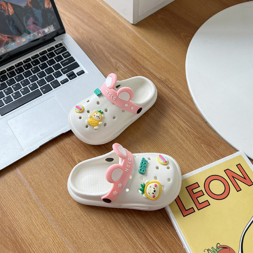 Children's Croc Shoes Summer Cute Baby Cartoon Slippers Home Indoor Non-Slip Outdoor Wear Small Children's Sandals Slippers