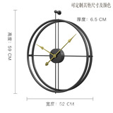 Cross -Bordder Amazon Product Double -Layer Железный тихий висящий колокольчик круглая часы часы с большими висящими часами модные настенные часы