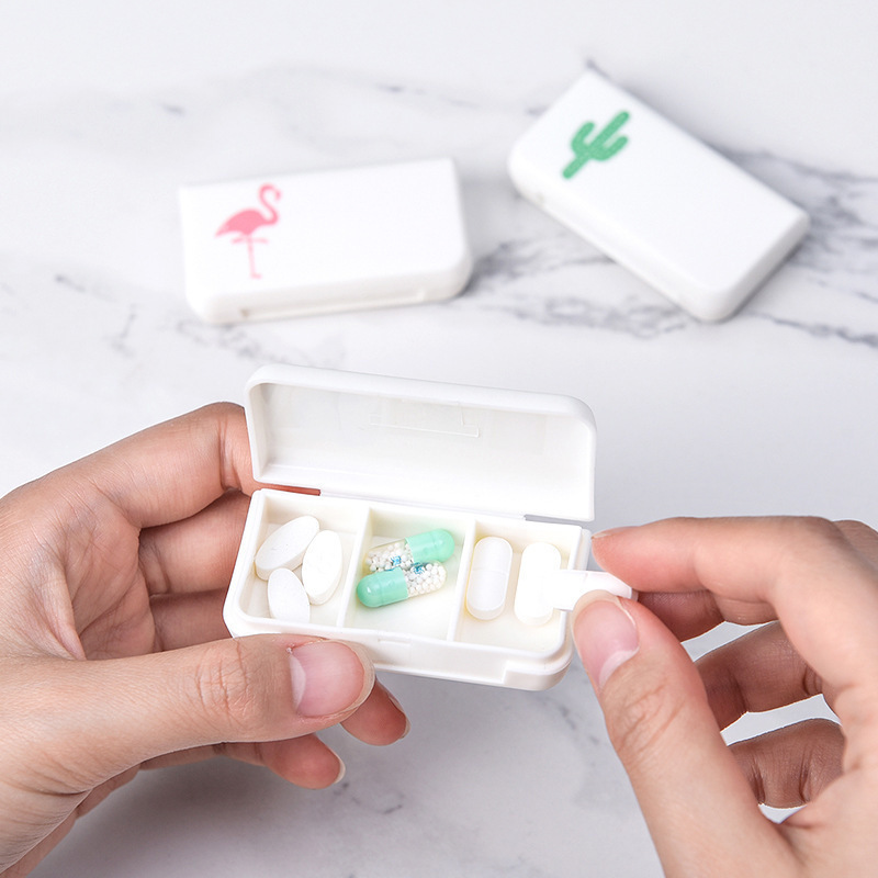 家庭用携帯3格の小さい薬の箱のミニの薬品の収納箱は密封して持ち歩いて薬の箱の旅行は薬の箱を詰めて卸売りします。|undefined