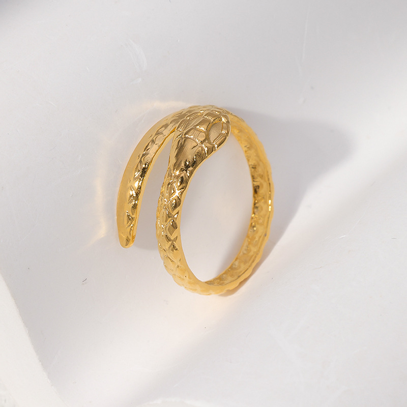 Fashion Snake Stainless Steel Plating Open Ring