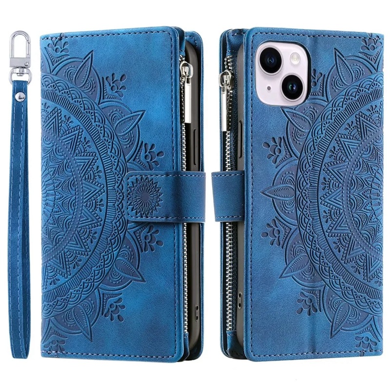 Suitable for iPhone 15 Pro phone Apple 14 multi card totem embossed zipper bag, S24 Xiaomi protective case, LG_voghion.com