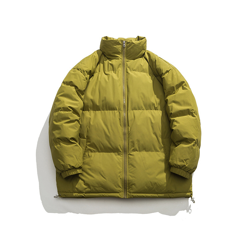 Veste en coton décontractée pour homme, nouvelle collection hiver 2023, couleur unie, col montant, ample, épaisse, mode_voghion.com