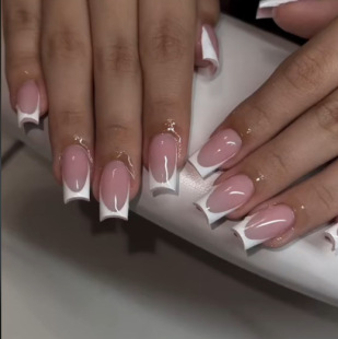 White French Nail Wearing Nail Pieces Short Square Cross-border Hot Fake Nail Patch Nails