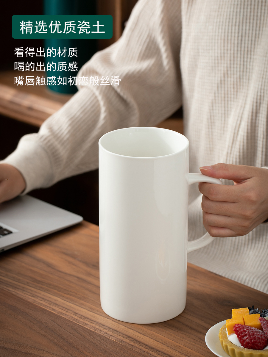K9HX批发大容量马克杯带盖1000ml陶瓷杯男女大杯子家用办公室喝水