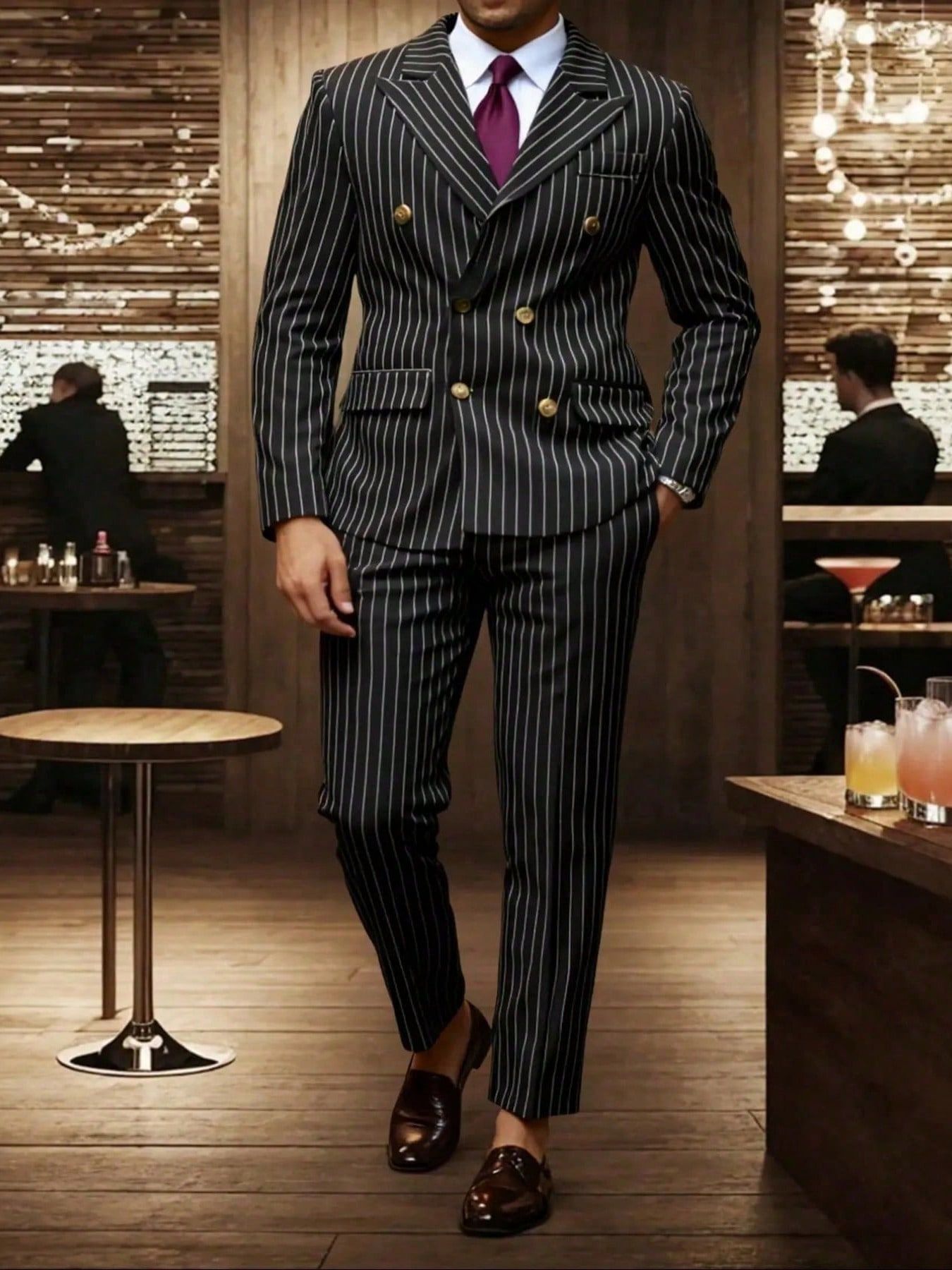 Herren Anzughose Mit Streifen Für Business Und Abendgarderobe_voghion.com