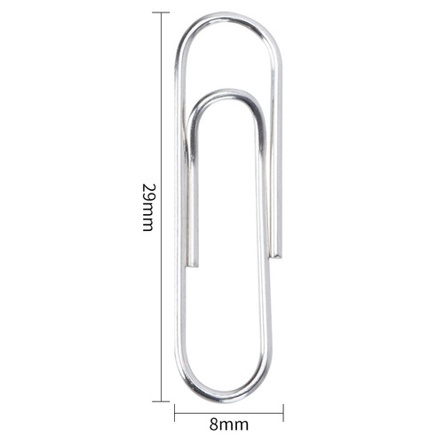 Wholesale Deli 0018 electroplated paper clips boxed metal paper clips silver 100 pieces for office supplies binding