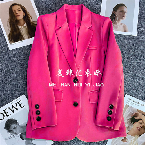 Women's Red Suit Jacket 2025 Spring and Autumn New Casual Elegant Style Streetwear Korean Version Suit Top Suit