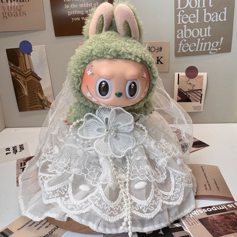 仅娃衣 17CM一代马卡龙 拉布布婚礼婚纱礼服裙创意labubu西装套装|undefined