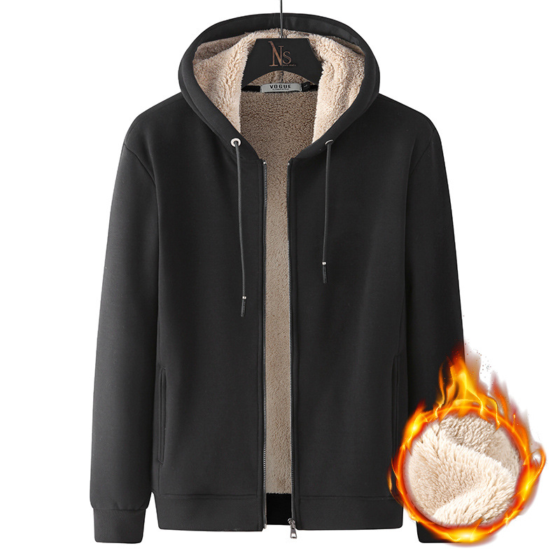 2025 Winter Fleece-Lined Thickened Lamb Wool Jacket Casual Sports Suit Men's Trendy Clothing Pants Wholesale