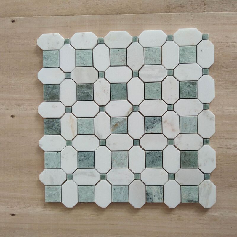 Clearance Sale Green Treasure Marble Greek White Octagonal Square Mosaic Bathroom Wall and Floor Tiles
