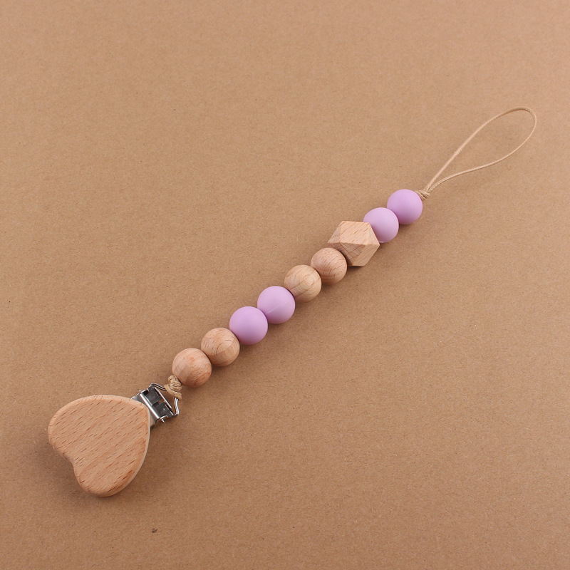 Nuevos suministros para bebés de dibujos animados amor haya chupete clip creativo bebé cuentas de silicona mordedura molar chupete cadena