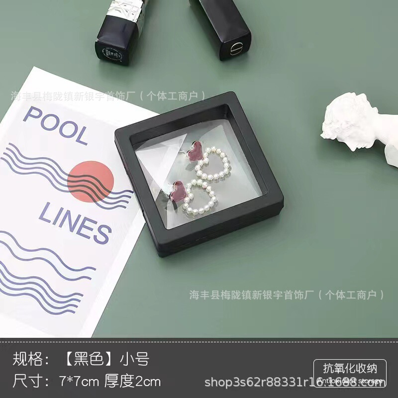 Anti-oxidation PE film jewelry box portable transparent storage box earrings earrings earrings necklace film suspension display box