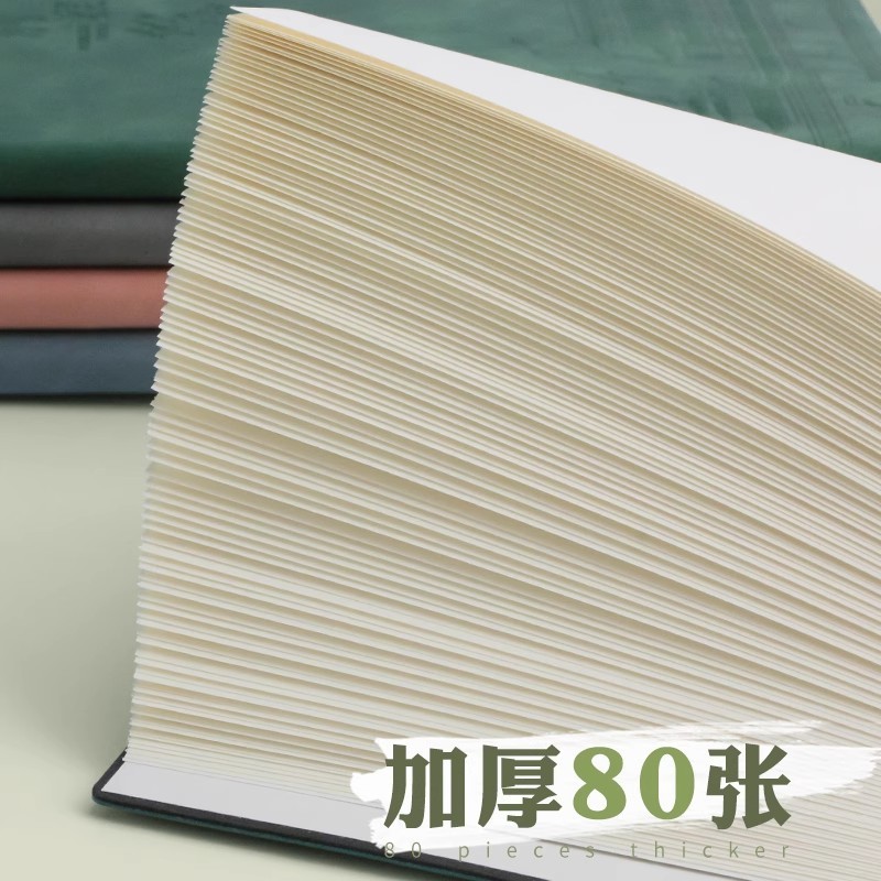 本子梦瑾笔记本前程似锦烫金压纹皮面新款商务记事本高颜值简约风|undefined