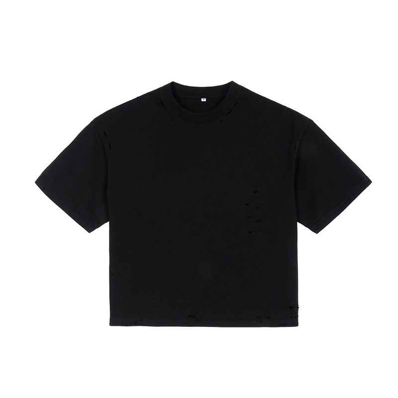 ETAI Hombre| American Street tide retro desgaste camiseta de hombre de color sólido de alta calidad pesada 100% algodón corto ancho mangas cortas