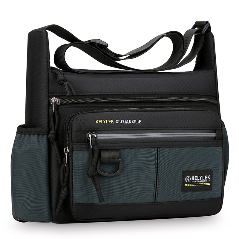 Comercio exterior nuevo tipo de bolso de hombro casual para hombres, multifunción, alta capacidad, moda, taza de agua al aire libre, bolso de hombro para hombres