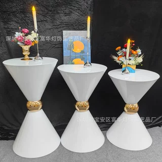 婚庆场地装饰蛋糕甜品台现代简约客厅边柜轻奢角几创意阳台小圆桌