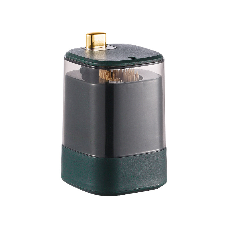 Creativa de tipo prensa automática caja de palillo de dientes hogar diario titular de palillo de dientes cocina hotel al por mayor titular de almacenamiento de palillo de dientes impreso