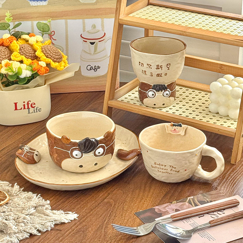 Bathtub Bowl, Microwave Heating Bowl, High-Temperature Ceramic Bowl, Soup Bowl, Daily Dining Kitchenware, Ceramic Bowl and Chopsticks, Cold Noodle Bowl, Plate, Coffee Cup