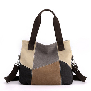 Fashionable capacious retro shopping bag, one-shoulder bag