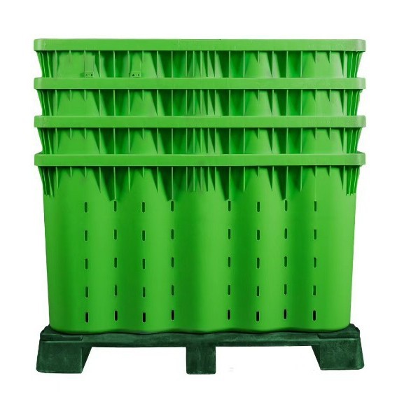 易清洗易装卸大型卡板强周转箱自锁可堆式大型工厂塑料物料周转箱