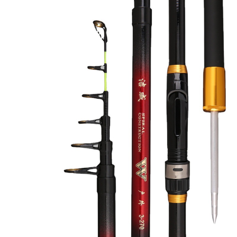 Caña de pescar de roca gancho de cadena de flotador de deslizamiento con enchufe de tierra carbono súper duro gran anillo guía deslizante flotador gran anillo guía caña de pescar de roca