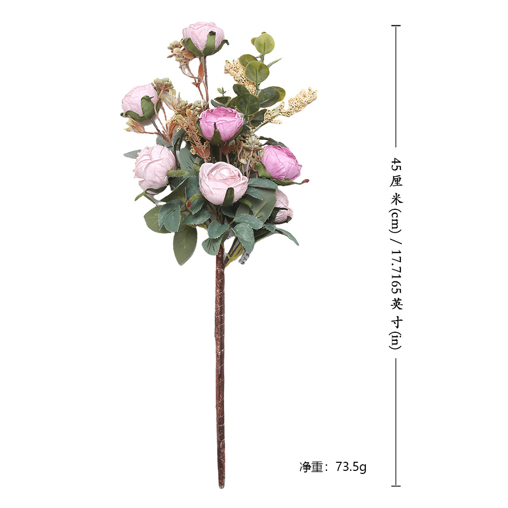 7 diamantes retro rosas frutas agujeros de alto nivel atmósfera flor de simulación decoración de la sala de estar props de disparo de boda