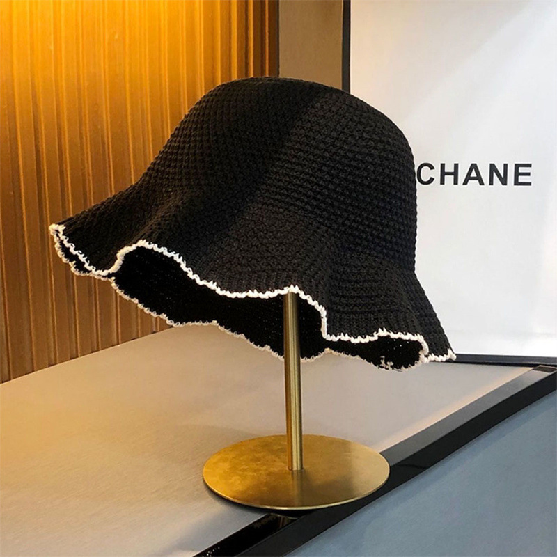 Japón de encaje universal de punto sombrero de pescador para mujeres primavera y verano viajes muestran cara pequeña sombrero de sol transpirable