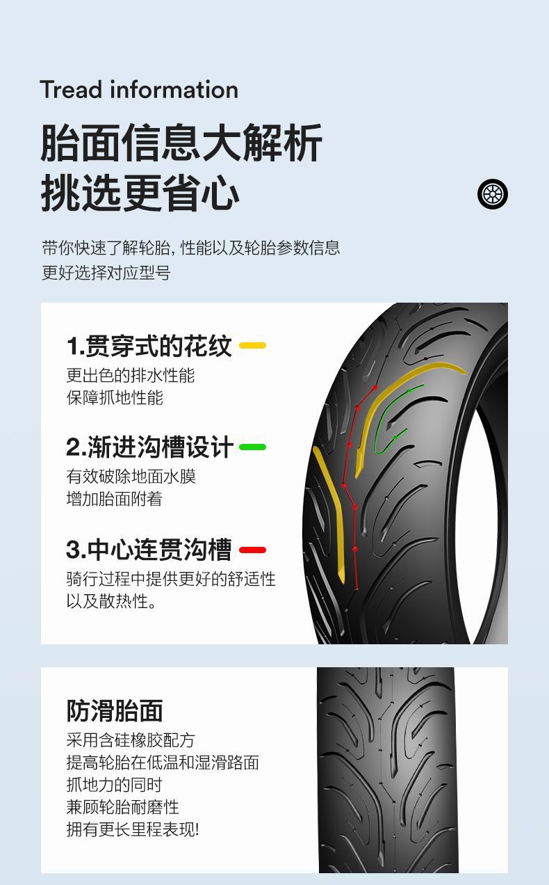 Golislong Nine Skies Vacuum Tire Two-Wheeled Electric Vehicle Three-Wheeled Vehicle Vacuum Tire Electric Motorcycle Tire