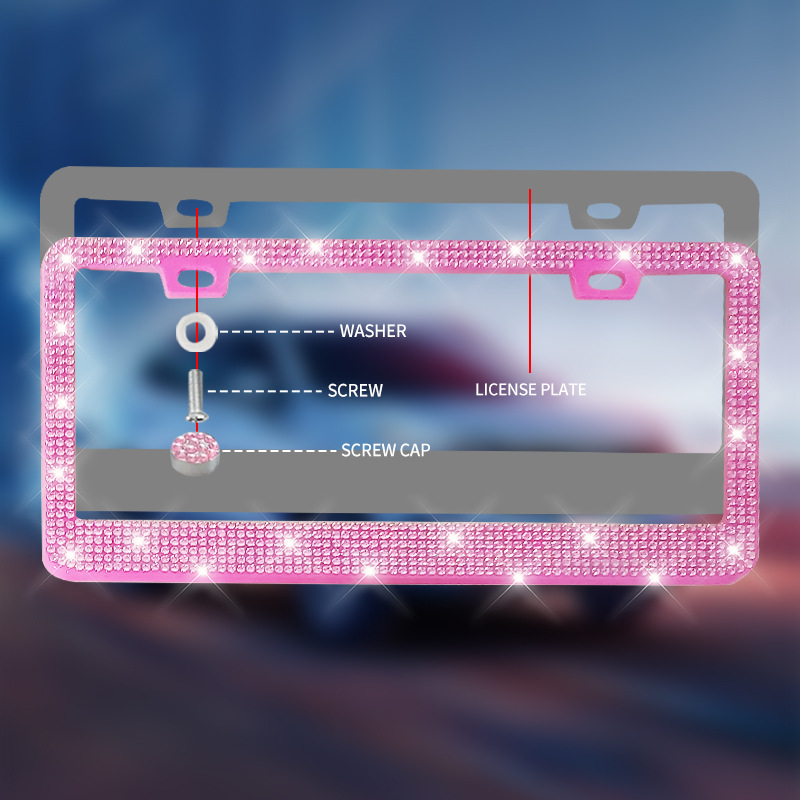 US Canada Mexico Universal Rhinestone License Plate Frame