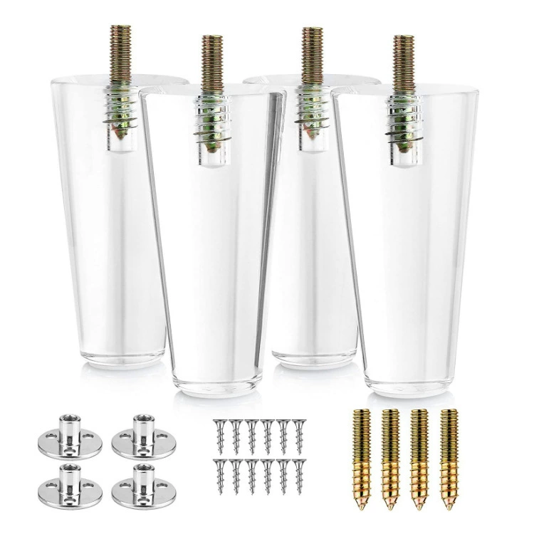 Акриловые конусные ножки для дивана Высококачественные хрустальные ножки Журнальный столик Акриловая мебельная ножка Аксессуары для дома Прозрачные ножки для шкафа