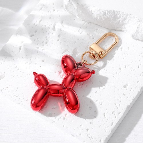 Cross-border internet celebrity large bright color balloon dog keychain cartoon creative animal pendant bag pendant