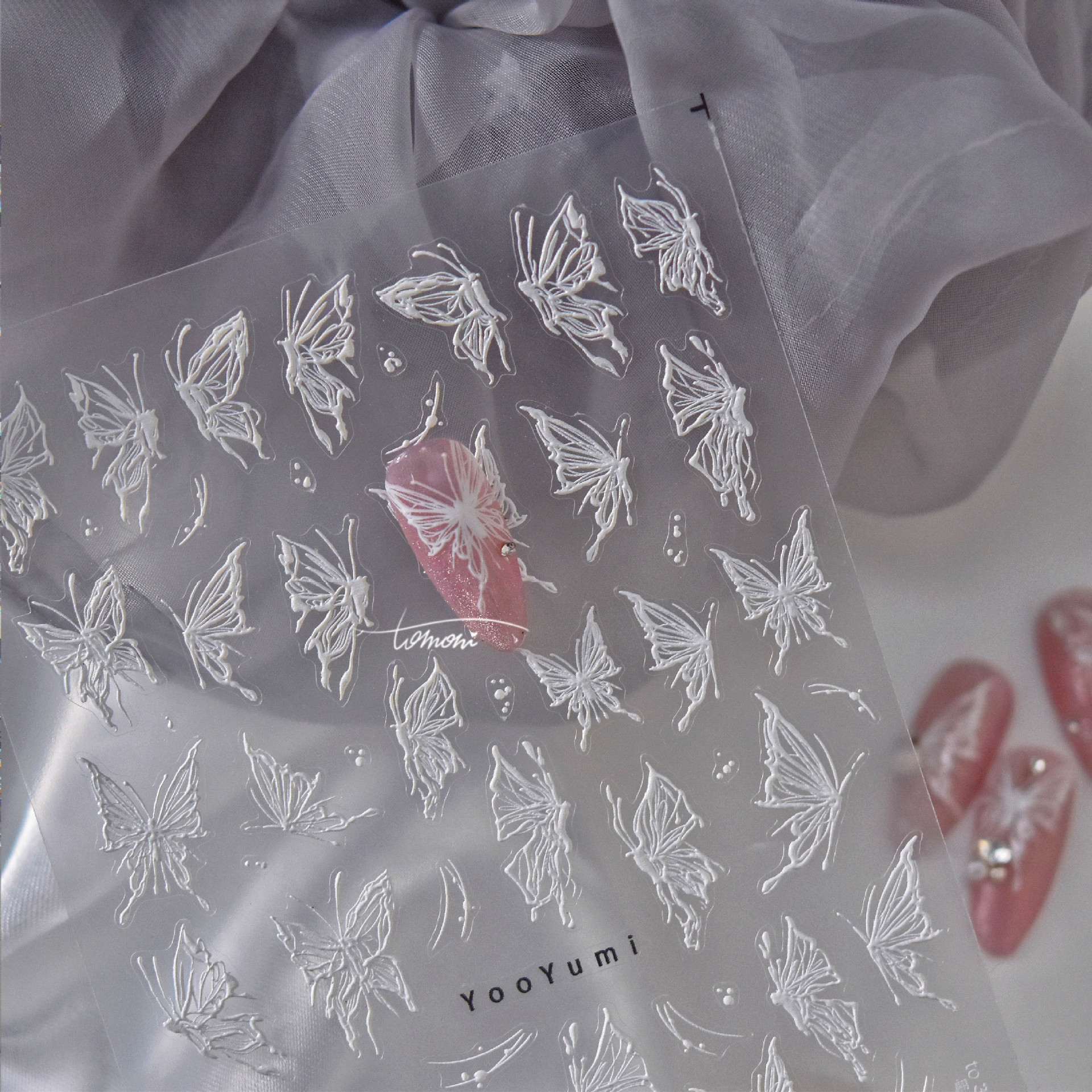 Tomoni Shell luz 3041 Dudu cooperativa adhesivo japonés pegatinas 5d uñas pegatina papel mariposa