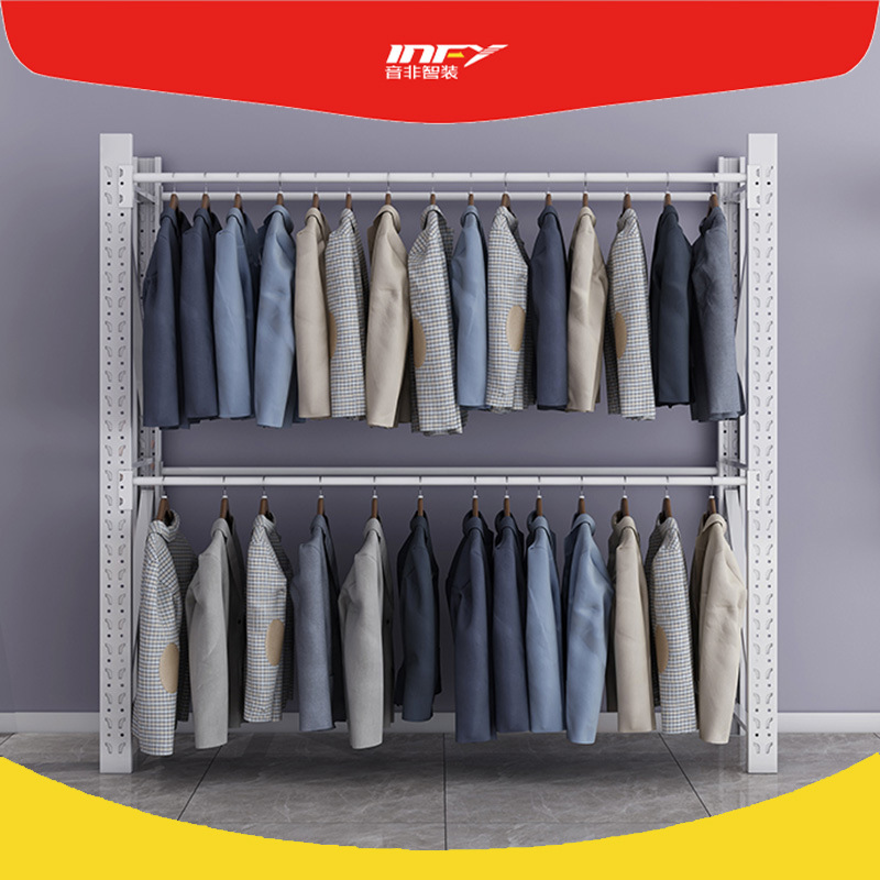 Yinfei Warehouse Shelves, Storage Room Round Tube Clothing Hangers, Storage Shelves, Clothing Shelves, Suit Hangers