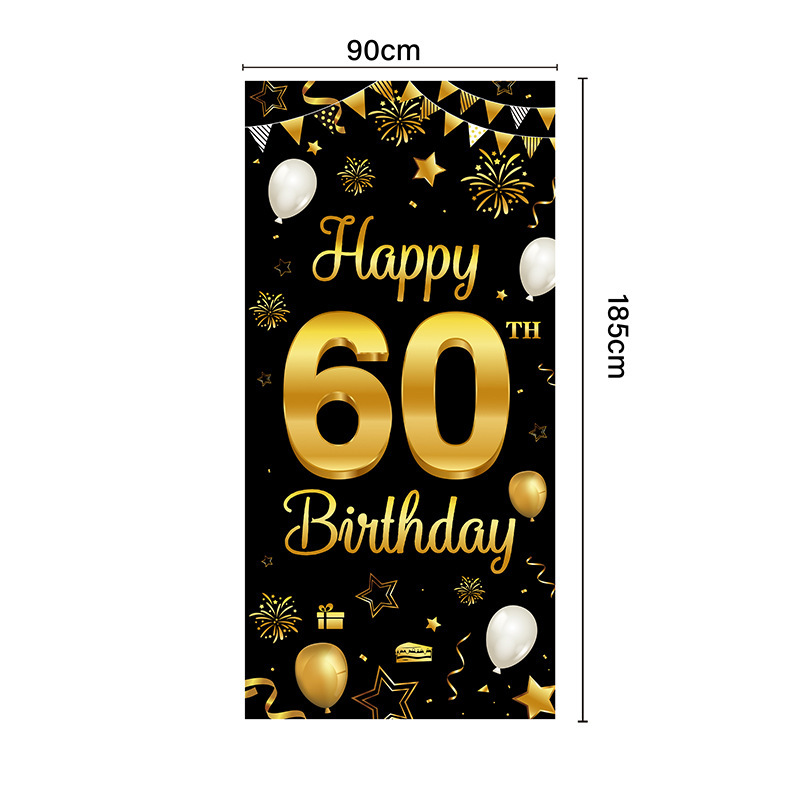 Amazon oro negro cumpleaños fiesta decoración banner feliz cumpleaños diseño de fondo póster